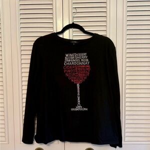 Cate Black Wine-Themed Graphic Tee